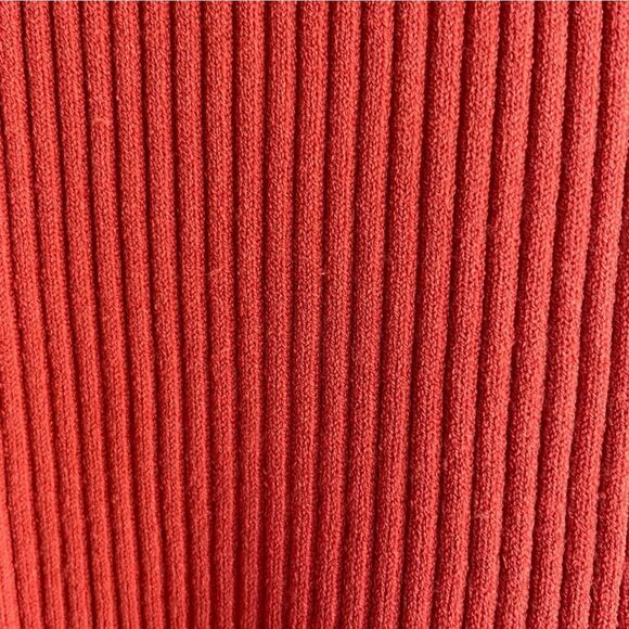 LE ORE BANDIER NEW Orange Ribbed Knit Rimini Button Down Cardigan Sweater Top - Picture 10 of 12